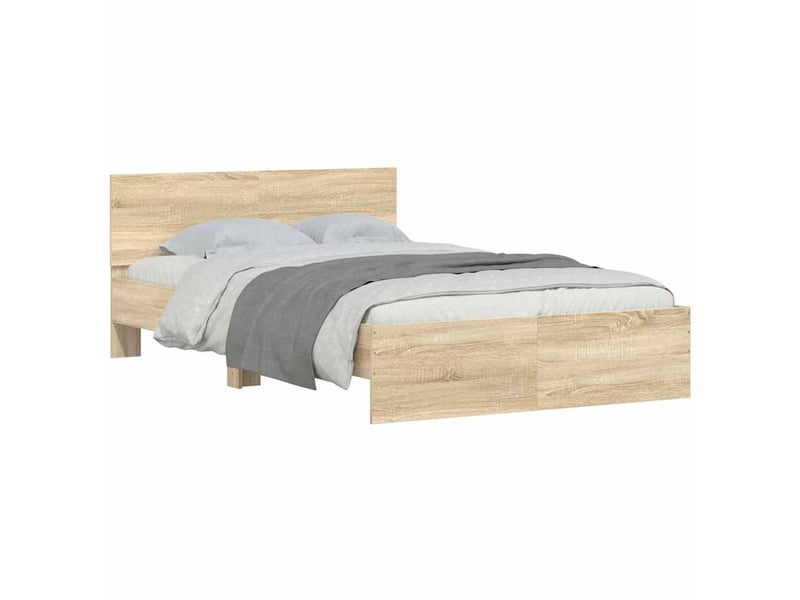  Lit double- lit adulte -  cadre de lit sans matelas chêne sonoma 120x200 cm  - Conforama B
