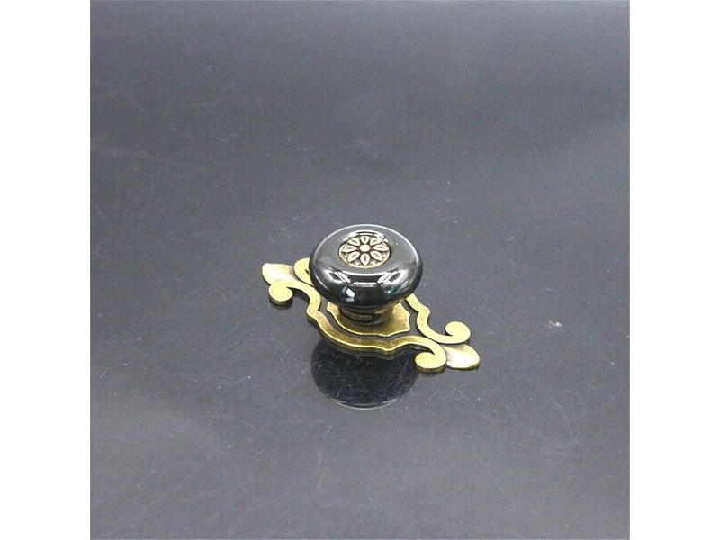  Lot de 4 poignées en céramique noire de 30 mm, poignées vintage pour portes, meubles et salles de bain  - Conforama E