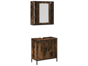 Ensemble de meubles de salle de bain 2 pcs chêne fumé cf63578