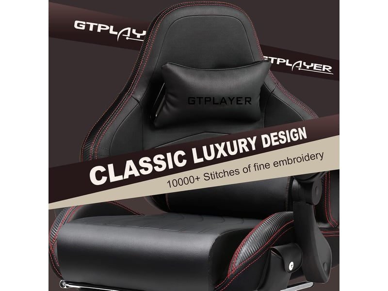 Gtplayer chaise de jeu ergonomique avec repose-pieds et haut-parleurs, 151 kg, noir-rouge ACE-PRO-RD - Conforama D