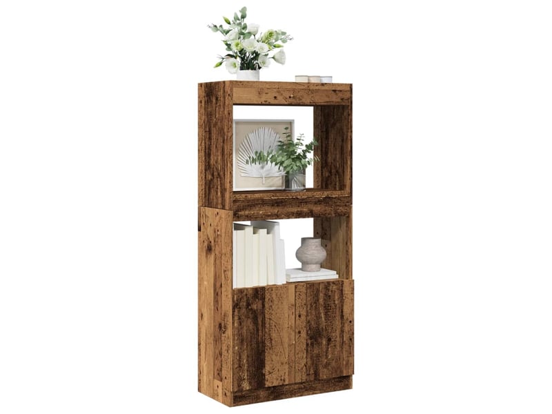  Buffet haut, meuble de rangement vieux bois 63x33x140 cm bois d'ingénierie  - Conforama B