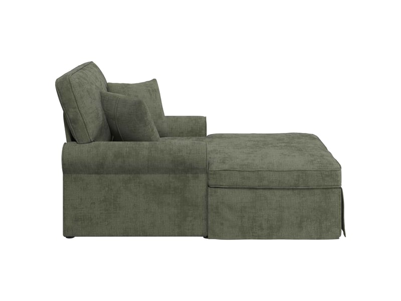  Vidaxl chaise lounge avec jupe avec coussin vert 157 x 91 x 91 cm ares  - Conforama E
