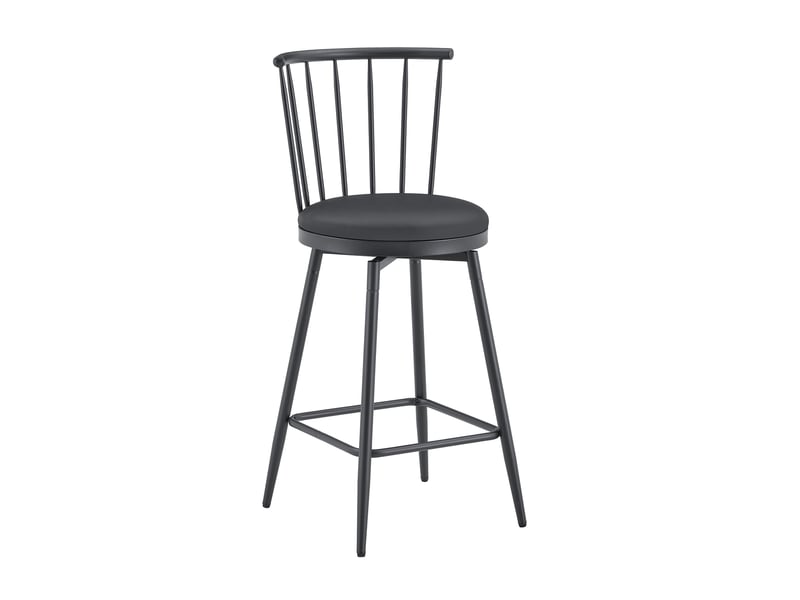  Lot de 2 tabourets de bar,39x39x96 cm,métal et similicuir,noir  - Conforama D