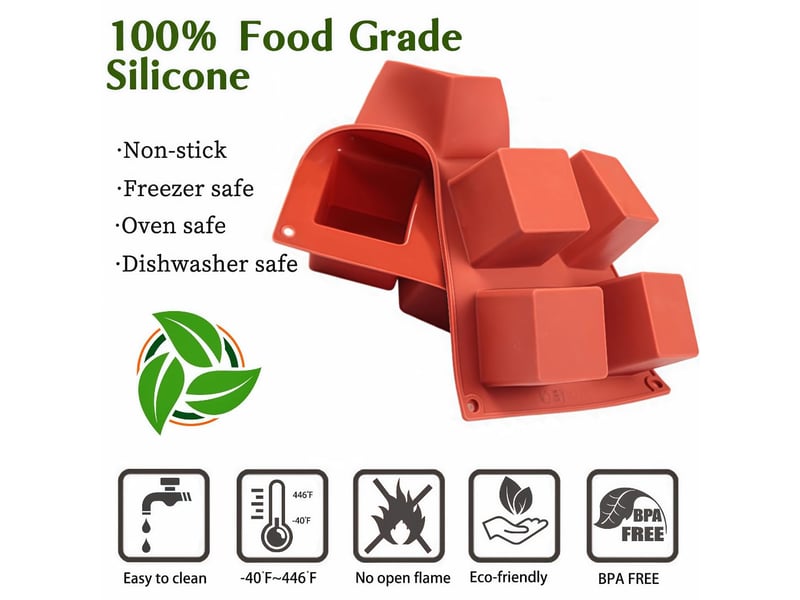  Moule en silicone 3d pour gâteaux cube 5,1 x 5,1 x 5,1 cm mousse, dessert français, friandises de chocolat, brownie, pâtisserie, gelée, glaçure  - Conforama D