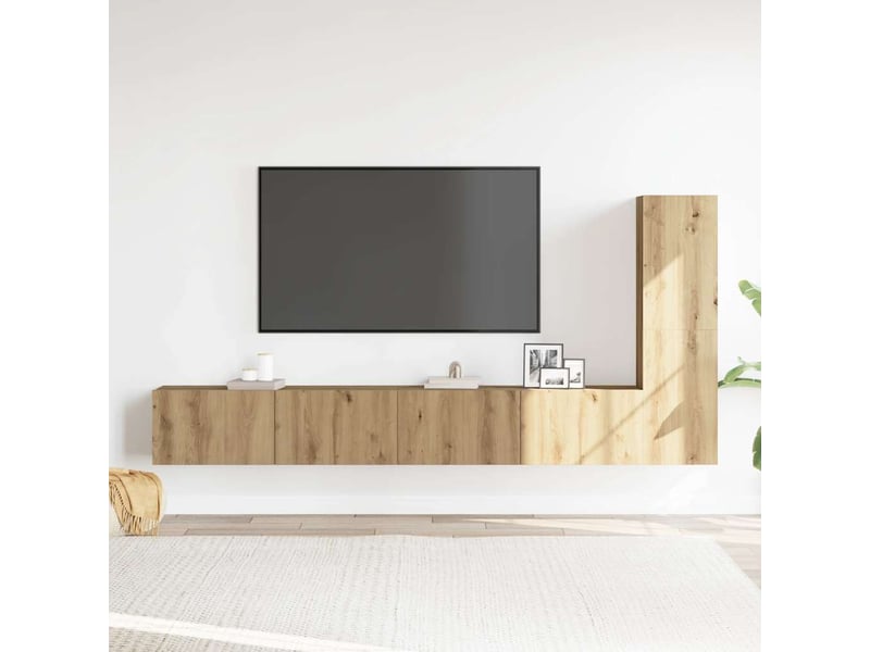  Ensemble de meuble tv - banc tv - meuble de rangement mural 3 pcs chêne artisanal  - Conforama C