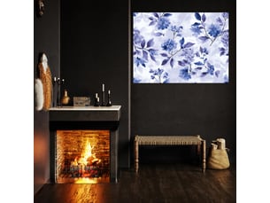 Tableau décoration murale impression sur toile fleurs feuilles violet - 100x70 cm - tableau décoration murale chambre et salon
