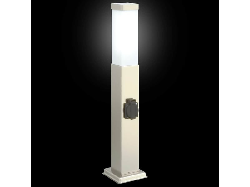 Lot de 3 borne lumineuse avec sortie 50 cm acier inoxydable ip44 - Conforama E