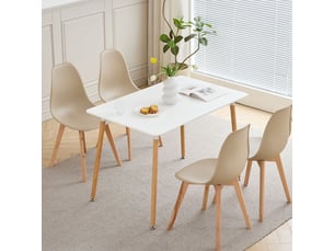 Lot de 4 chaises de salle à manger scandinaves - kaki - pieds en hêtre