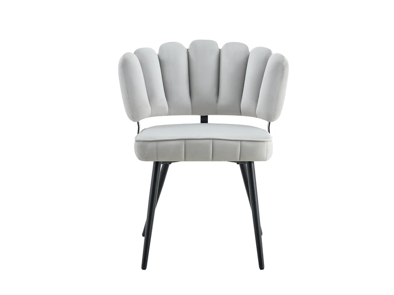  Lot de 2 chaises de salle à manger,60x48x80 cm,velours,gris clair et noir  - Conforama D