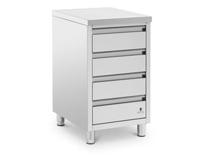 Meuble bas de cuisine professionnel en 4 tiroirs 50 x 60 cm acier inoxydable 14_0009343