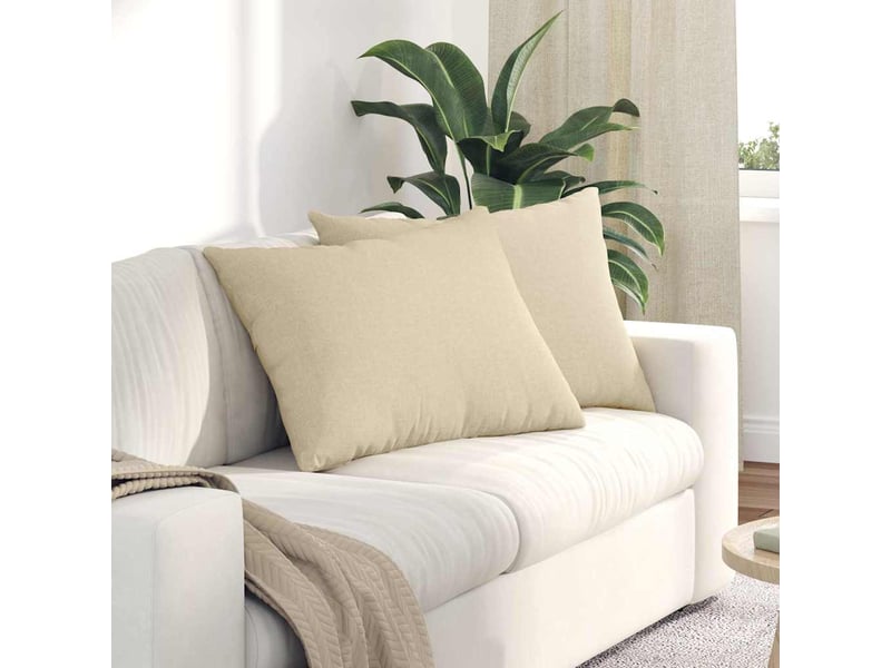 Lot de 2 coussins de canapé, coussins décoratifs tissu crème 70 x 50 cm cf58821 - Conforama B