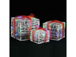 Boîtes-cadeaux de noël décoratives 3 pcs acrylique colorées