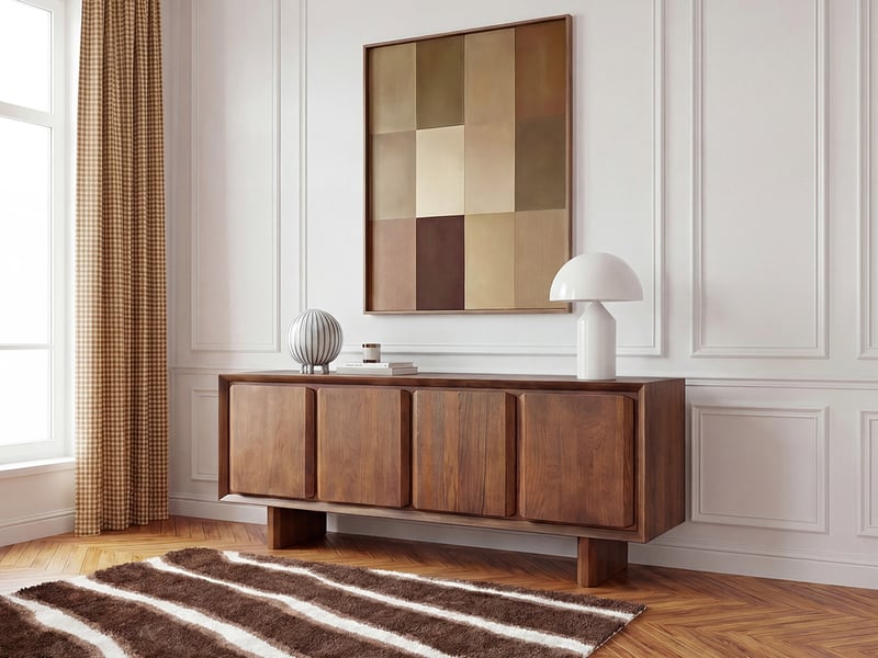  Bobochic buffet 4 portes 200 cm bellecour bois massif de manguier BELLECOUR - Conforama C