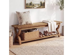 Banc  coloris marron <strong>TRIBESIGNS</strong> <strong></strong> - 160 cm