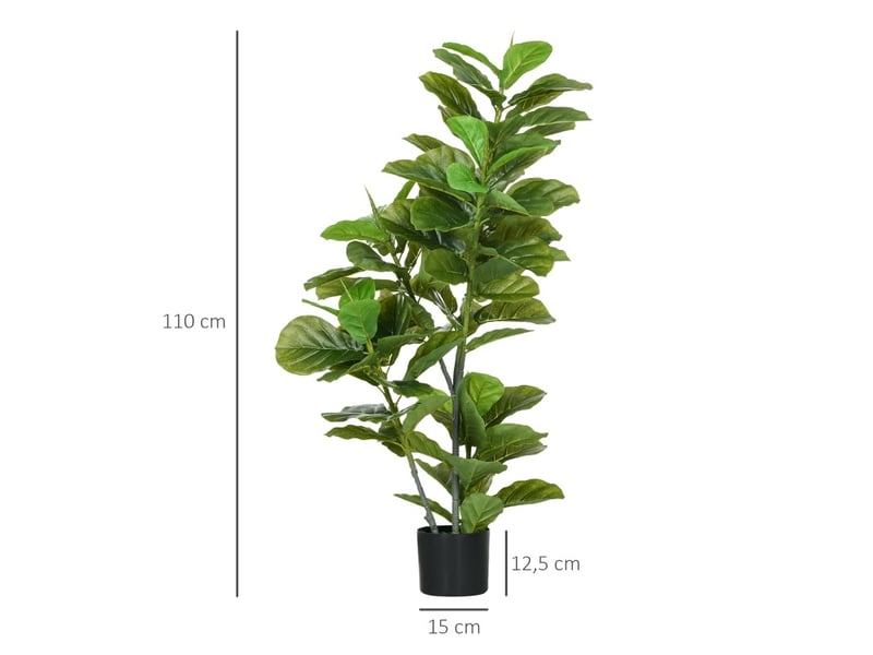  Plante artificielle ficus 15x15x110 cm 90 feuilles verte  - Conforama E