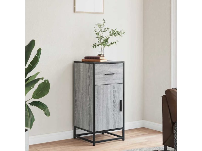  Buffet - bahut - meuble de rangement sonoma gris 35,5x35x76 cm bois d'ingénierie et métal  - Conforama C