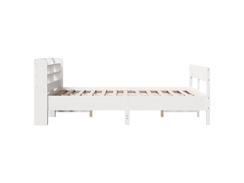  Lit double- lit adulte -  cadre de lit sans matelas blanc 135x190 cm bois de pin massif  - Conforama D