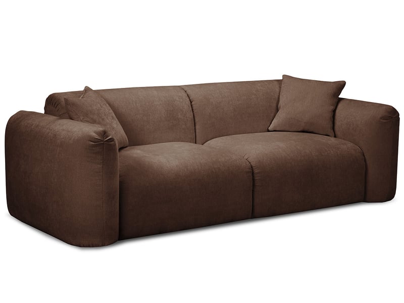  Bobochic canapé droit fixe 3 places siena tissu chenille marron SIENA - Conforama A