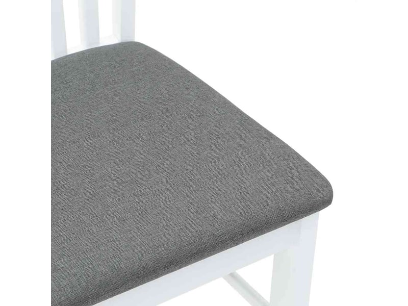  Vidaxl chaises à manger coussins 2 pcs blanc bois massif caoutchouc  - Conforama E