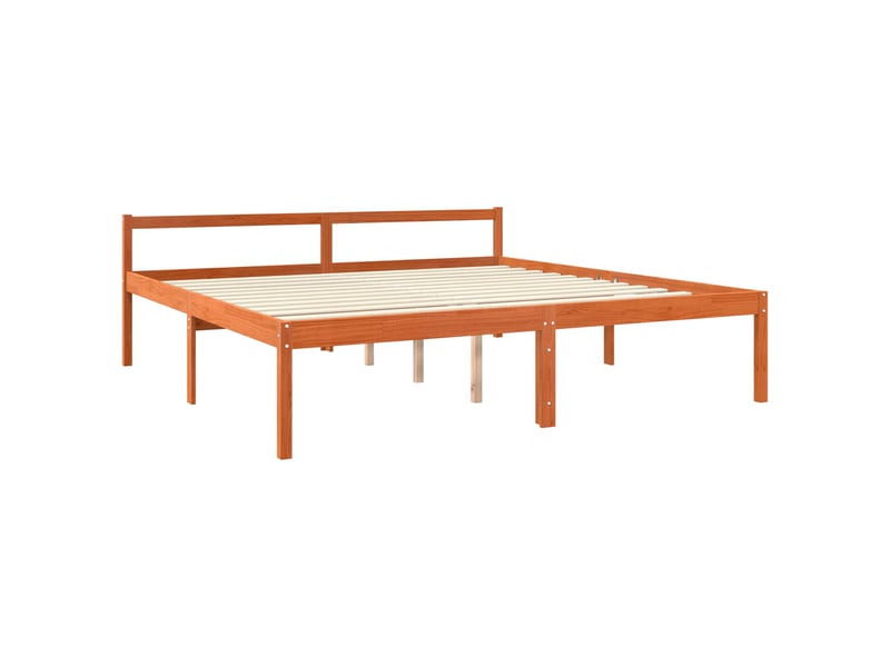  Lit double- lit adulte -  cadre de lit  marron 200 x 200 cm bois de pin massif  - Conforama B