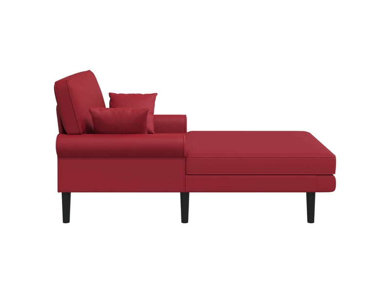  Chaise longue, chaise de salon bordeaux simili cuir cf28541  - Conforama C