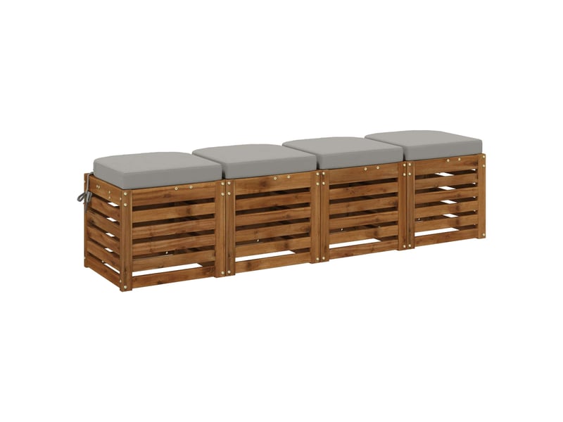  Lot de 4 coussins de siège, coussins d'assise soest 100 % polyester gris cf60789  - Conforama C