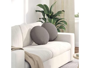 Lot de 2 coussins de siège, coussins décoratifs tissu taupe ø40 x 13 cm cf59864