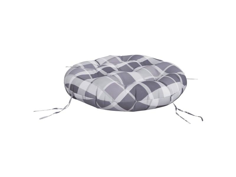  Coussin rond, coussin d'assise motif à carreaux gris ø 60 x11 cm tissu oxford cf56615  - Conforama D