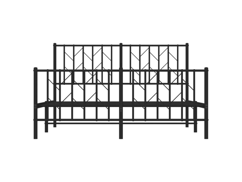  Lit adulte, lit semi-double, cadre de lit métal sans matelas avec pied de lit noir 135x190cm cf9262  - Conforama E