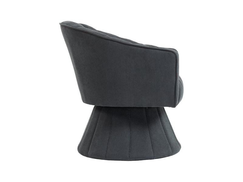  Fauteuil pivotant 360° gris foncé, dossier ergonomique, accoudoirs et base stable  - Conforama E