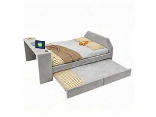 Lit gigogne 140x200 cm MODENVIE   coloris gris