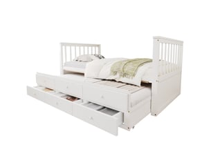 Lit gigogne 90x200 cm MAISENTIEL coloris blanc
