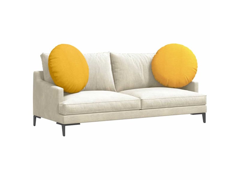 Lot de 2 coussins de siège, coussins décoratifs tissu en velours côtelé jaune clair cf59807 - Conforama C