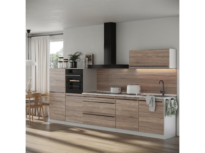 Vicco cuisine, sonomablanc, 340cm plan de travail marbre - Conforama C