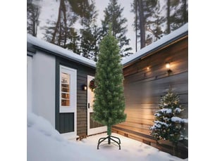 Sapin de noël - arbre de noël mince avec support 210 cm pvc