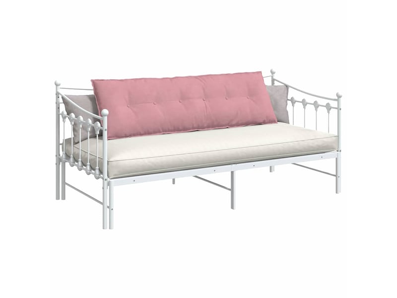 Coussin de dos, coussin de dossier rose 160 x 50 cm tissu en velours côtelé cf54973 - Conforama C