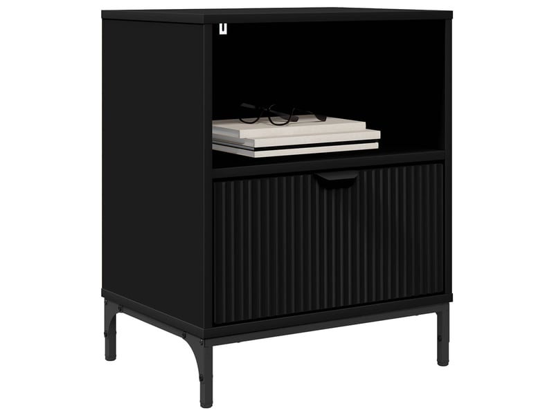  Table de chevet - cabinet de chevet - table de nuit noir 49 x 36 x 61 cm bois d'ingénierie  - Conforama B