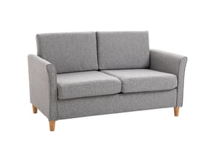 Canapé droit fixe DESMIU 2 places Tissu gris