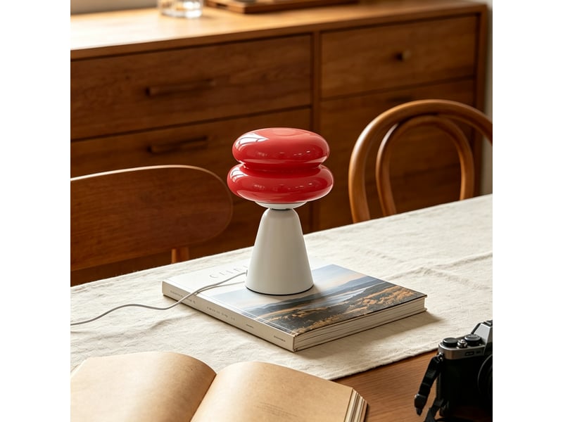  Lampe de table champignon, vintage – 3 modes de couleur dimmables, veilleuse led, déco pour chambre et salon-rose  - Conforama C