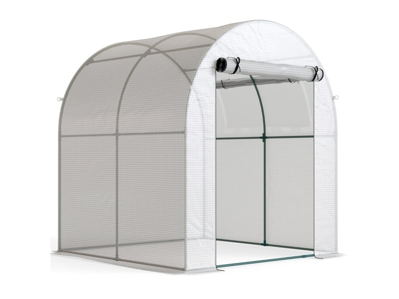  Serre de jardin 180x180x200 cm portable en métal blanc  - Conforama A
