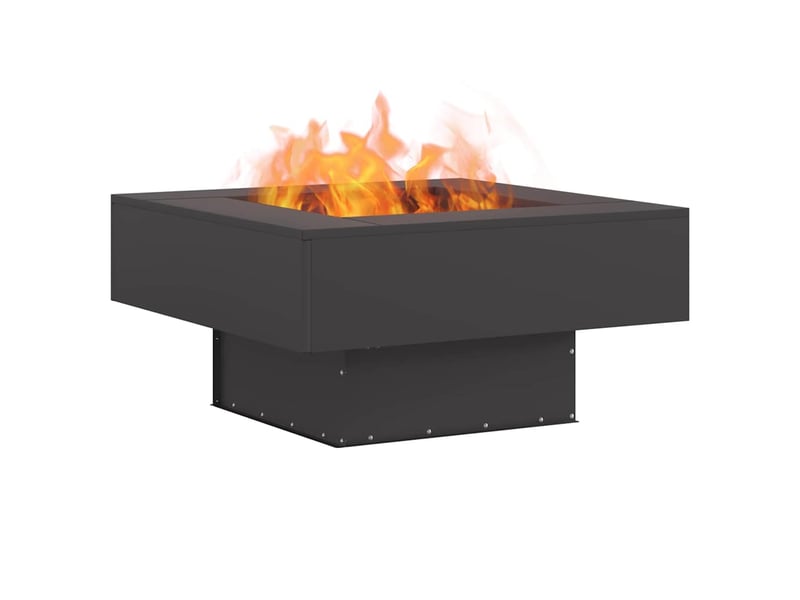  Brasero exterieur, foyer camping noir 80x80x40 cm acier patiné  - Conforama C