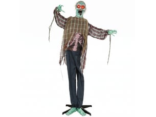 Décoration zombie halloween animée 170 cm – multicolore – son, mouvement et activation tactile