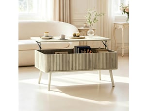 Table basse rectangulaire coloris bois clair <strong>WISHDOR</strong> <strong></strong> - 56 cmx91 cm