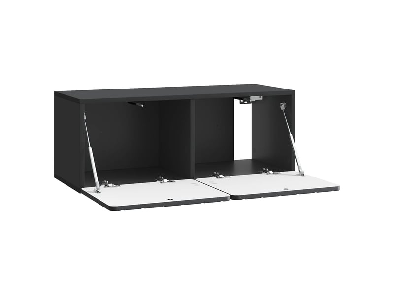  Meuble tv - banc tv - meuble de rangement mural 78,5 x 31 x 30 cm noir bois d'ingénierie  - Conforama E