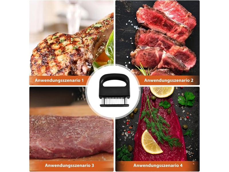 Lot de 3 attendrisseurs de viande - avec 48 lames en acier inoxydable - outil de cuisine pour tendre le bœuf, le porc, le poulet - Conforama D