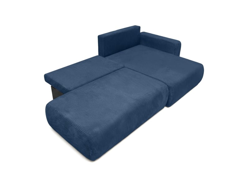  Canapé d'angle max réversible et convertible 5 places alya en velours côtelé - bleu foncé ALYA - Conforama C