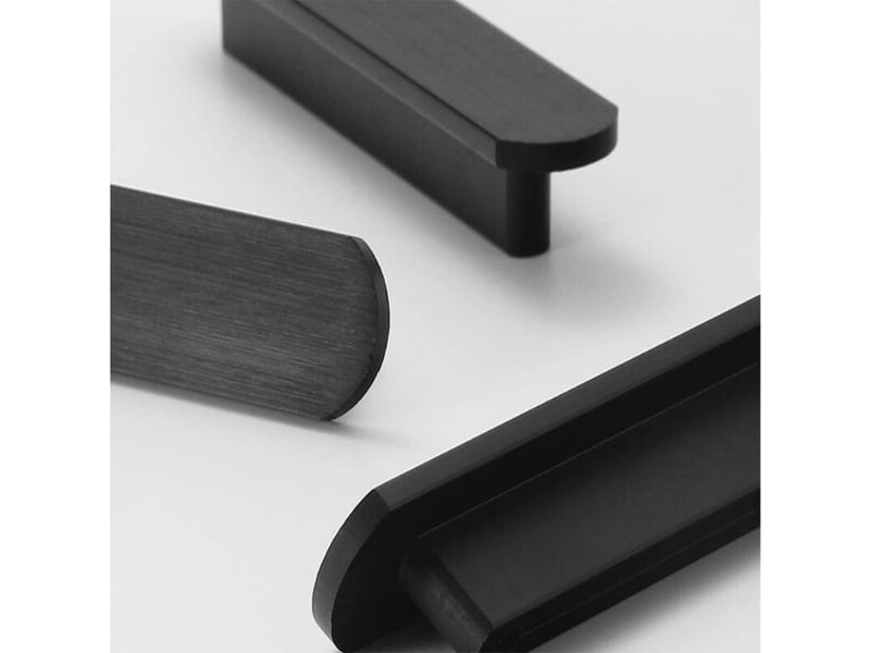  Jeu de poignées noires poignée de meuble de cuisine laiton noir brossé distance centrale 128 mm poignée d'armoire poignée de meuble  - Conforama B