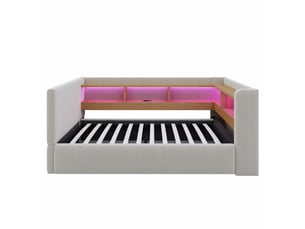 Lit banquette 90x190 cm <strong>ZOVIRA</strong>  <strong></strong> coloris gris