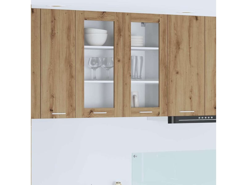 Meuble de rangement cuisine, armoire suspendue chêne artisanal 80x31x80cm shl7295 - Conforama B