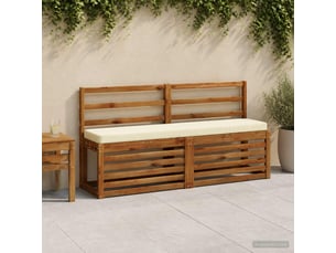 Lot de 2 coussins de banc, coussins d'assise vught 100 % polyester crème cf58456
